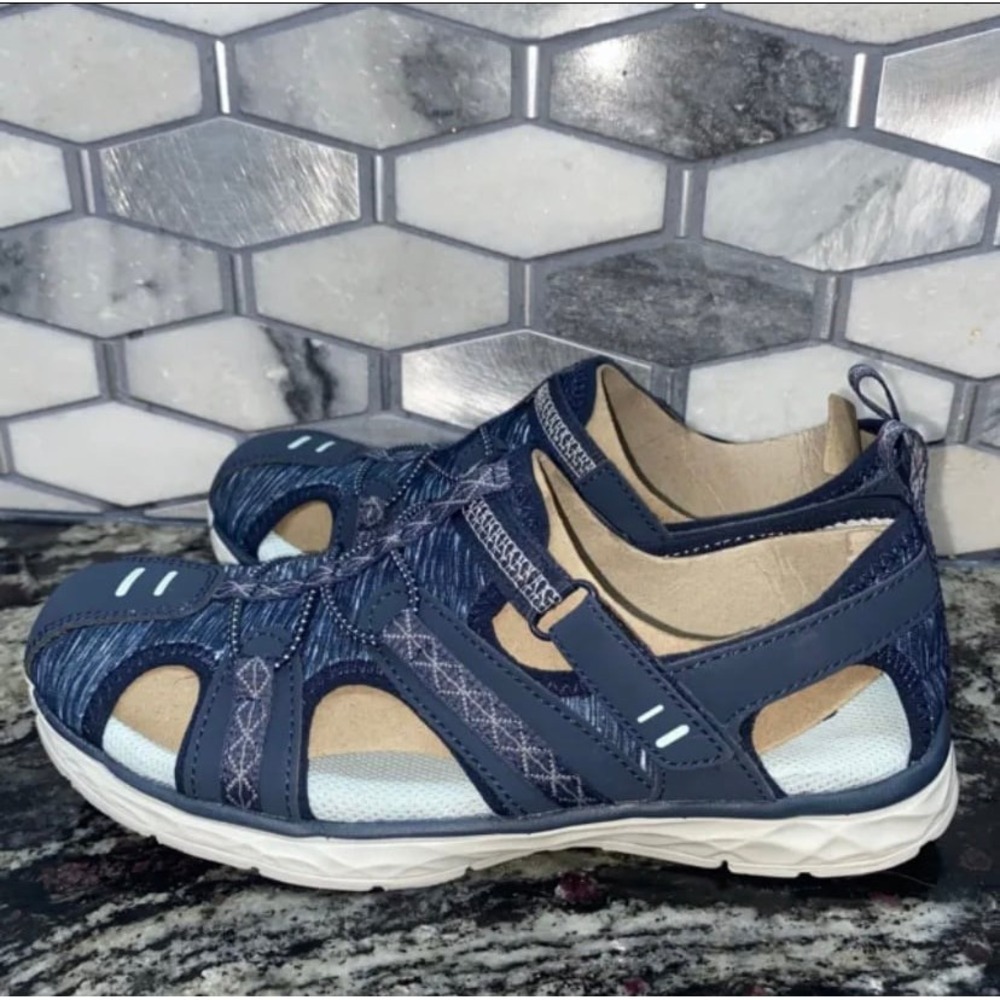 Dr. Scholl's Shoes Women's Andrews Fisherman Sandal, Navy Nubuck/Fabric, Sz 6M